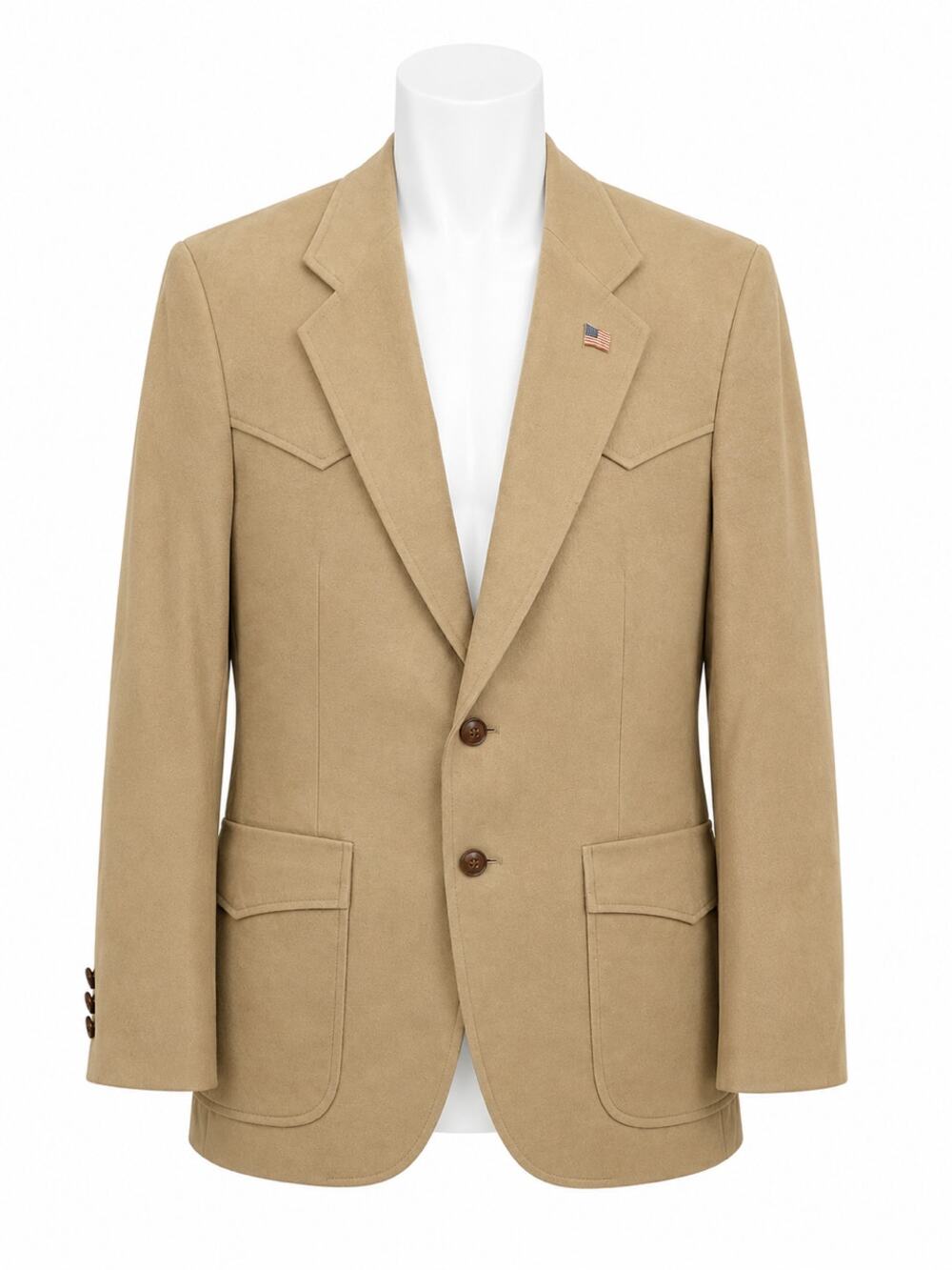 Vintage Sheplers Western Suede Leather Sport Coat Blazer Tan 38R READ